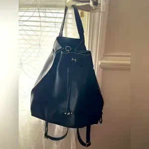 H by Halston Leather Drawstring Backpack NWT Halston Heritage Backpack Lg Leather/Suede Drawstring  main image 4